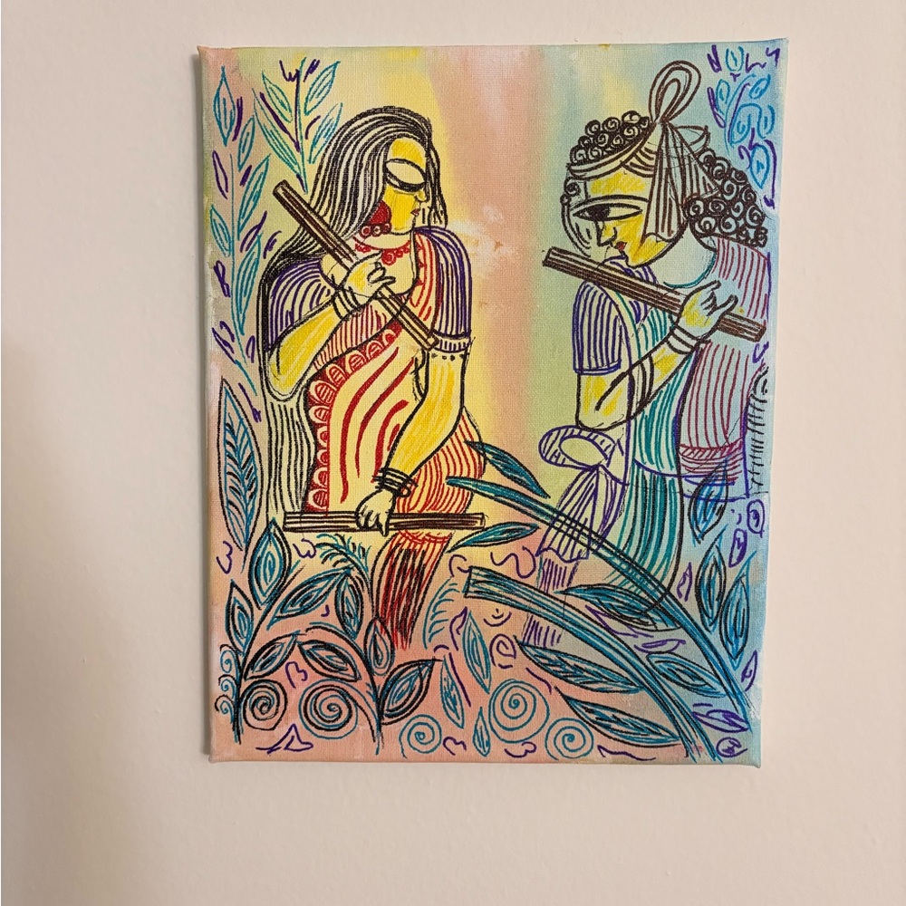 Colorful Tribal Art Canvas Painting